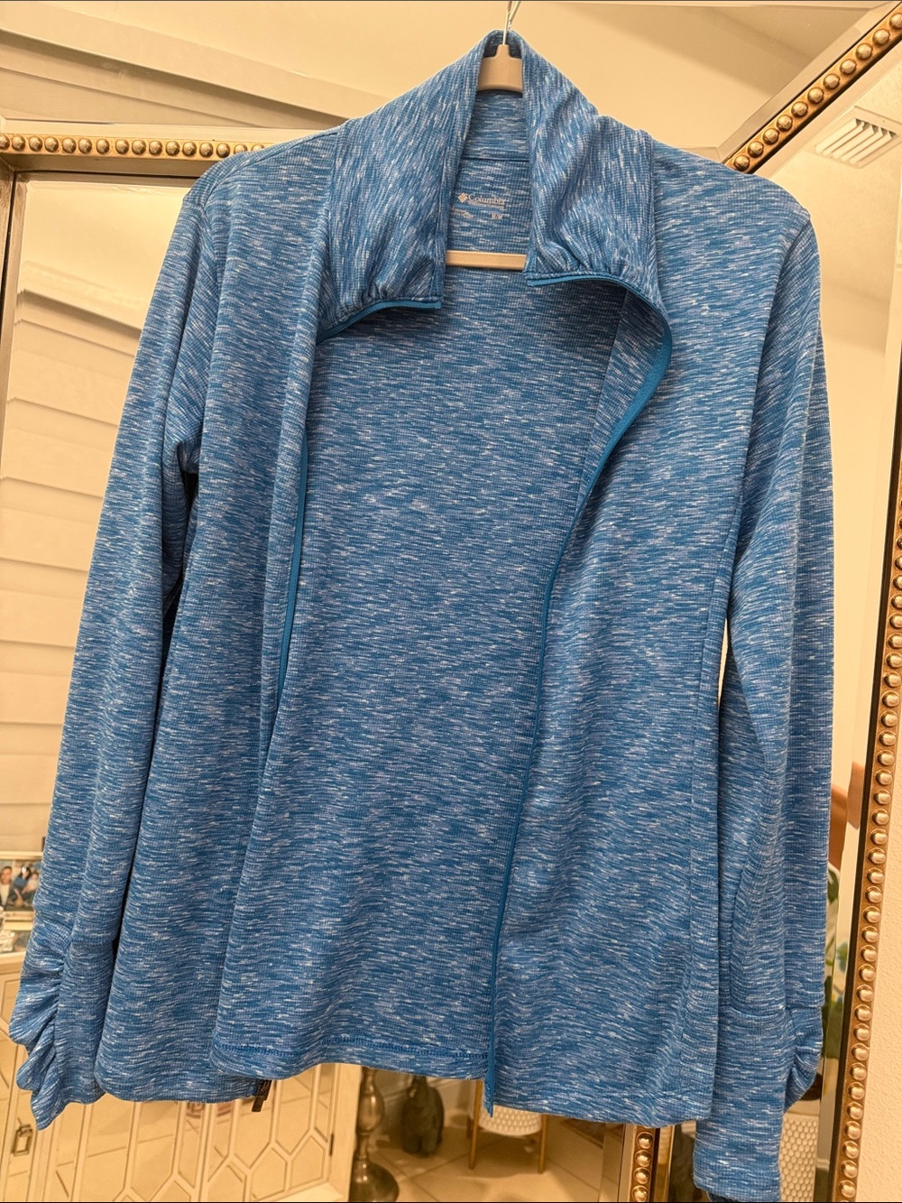 Columbia Blue Space-Dye Open Front Utility Jacket